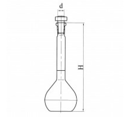 Колба 2а-50-2 с одной меткой и пластмассовой пробкой
