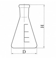 Колба коническая с цилиндрической горловиной КН-2-50-34, с делениями, ТС