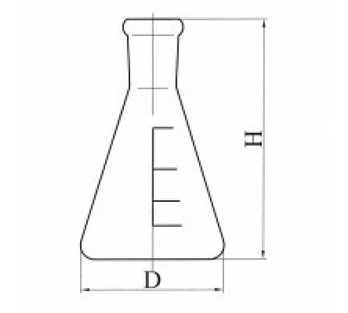 Колба коническая со шлифом КН-1-100-29/32, с делениями, ТС