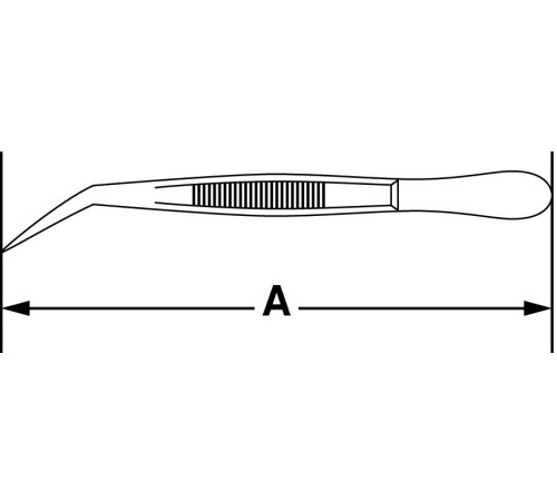 Пинцет Bochem остроконечный изогнутый из нержавеющей стали, длина 145 мм