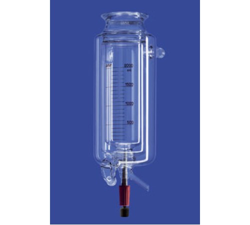 Реактор Lenz цилиндрический, LF150, 2 л, с термо и вакуумной рубашкой, со сливным клапаном, соединения KF25